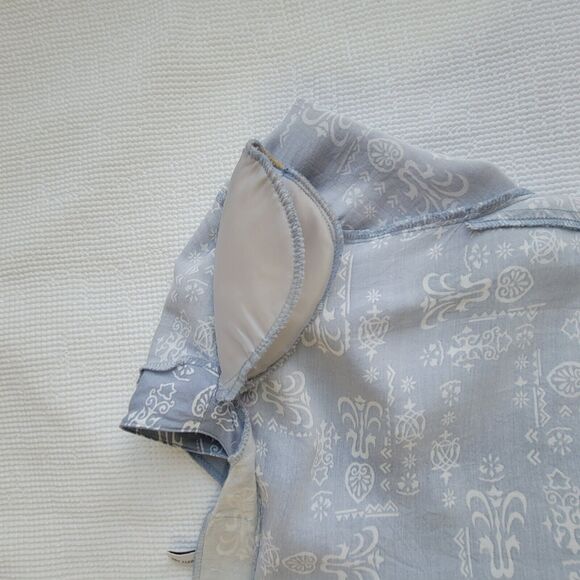 Vintage SK & COMPANY Blue White 2 Piece Set Size 12 90s Culottes Western Co-ord - Picture 13 of 14